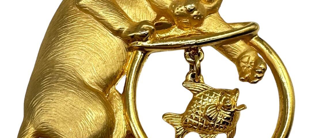 J.J. Cat-and-Fish-Brooch