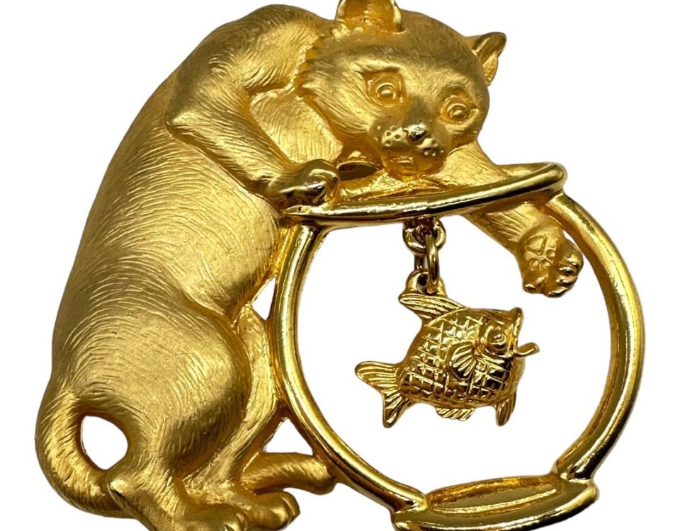 J.J. Cat-and-Fish-Brooch