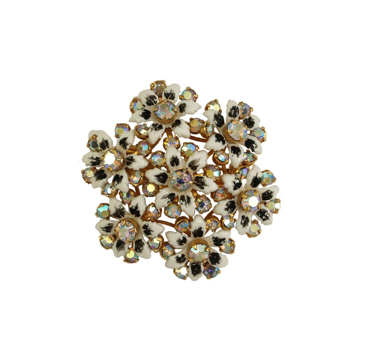Vintage 1960s Enamel Floral Brooch