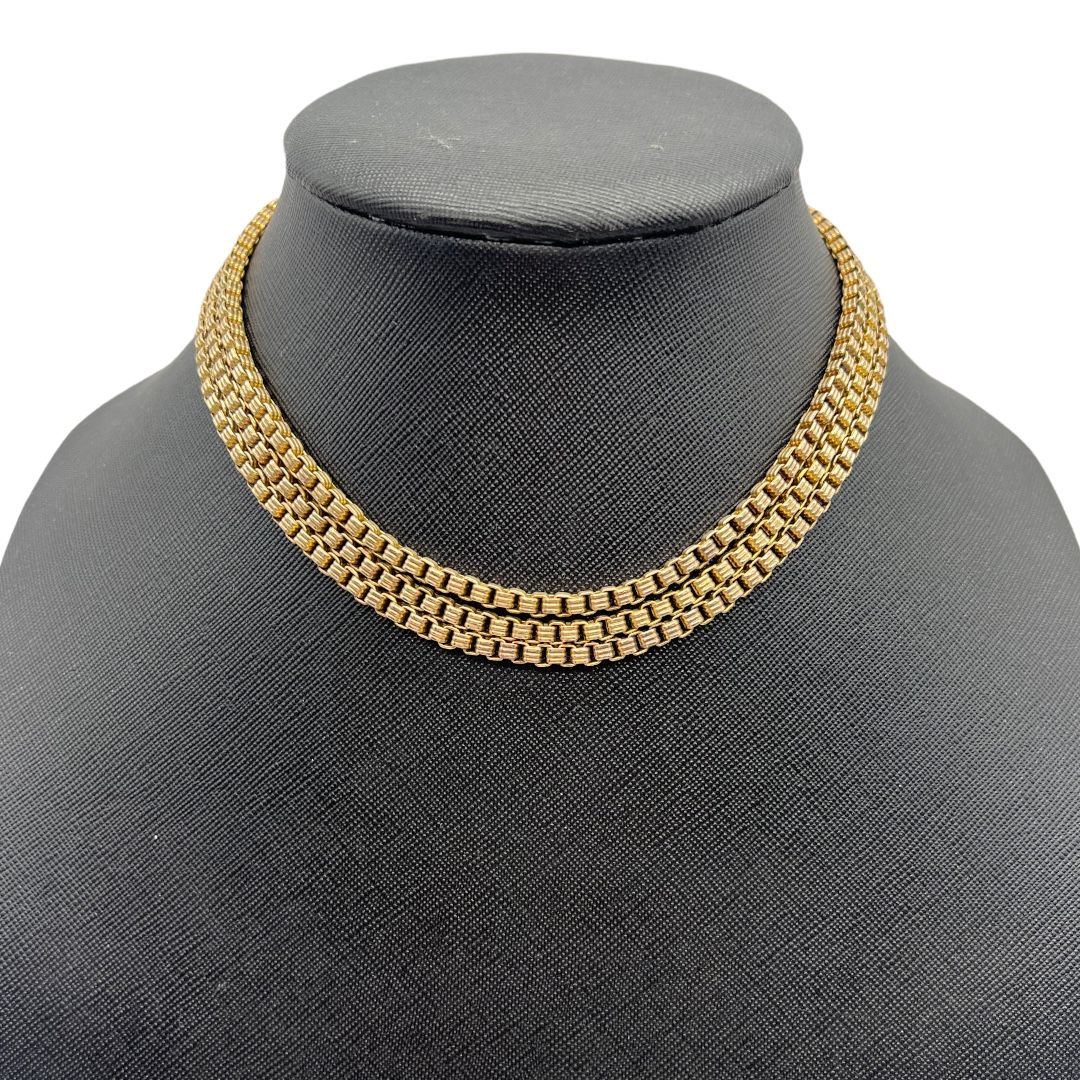 1930s Triple-strand Box Chain Necklace