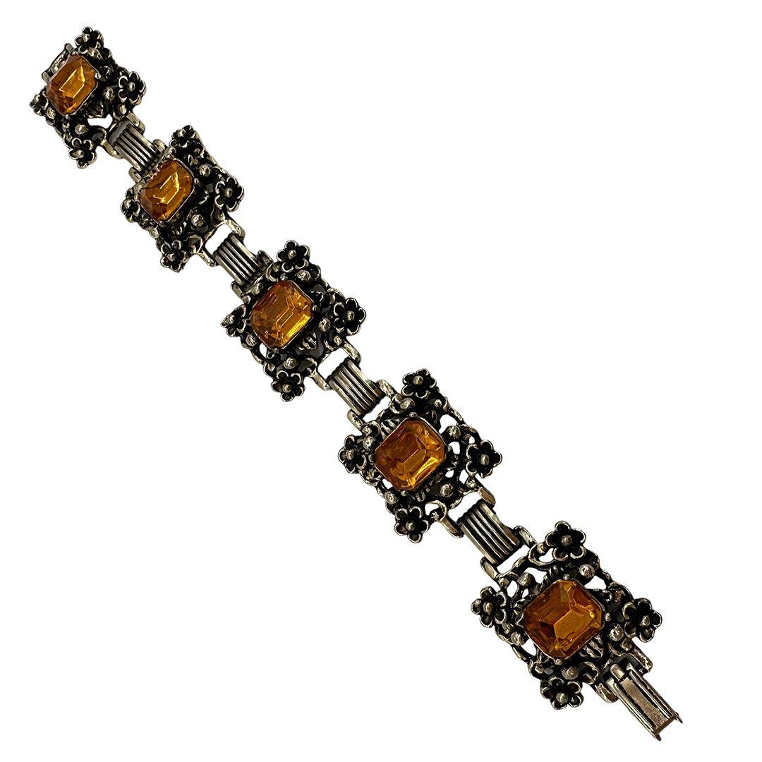 1950s Victorian Revival Flexible Link Bracelet