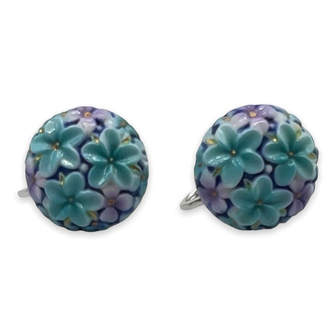 1960s Forget-Me-Nots Floral Button Earrings