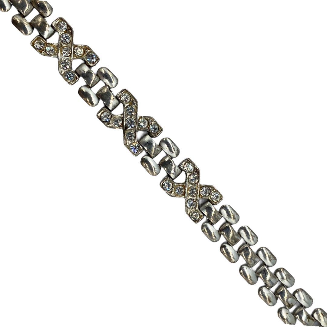 Deco-Style Flexible Link Rhinestone Bracelet