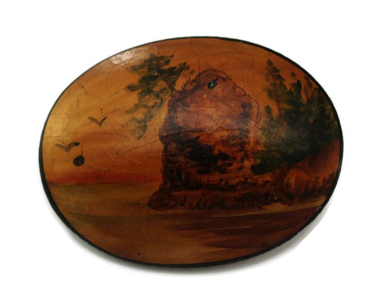 Vintage Siwash Rock Handmade Brooch