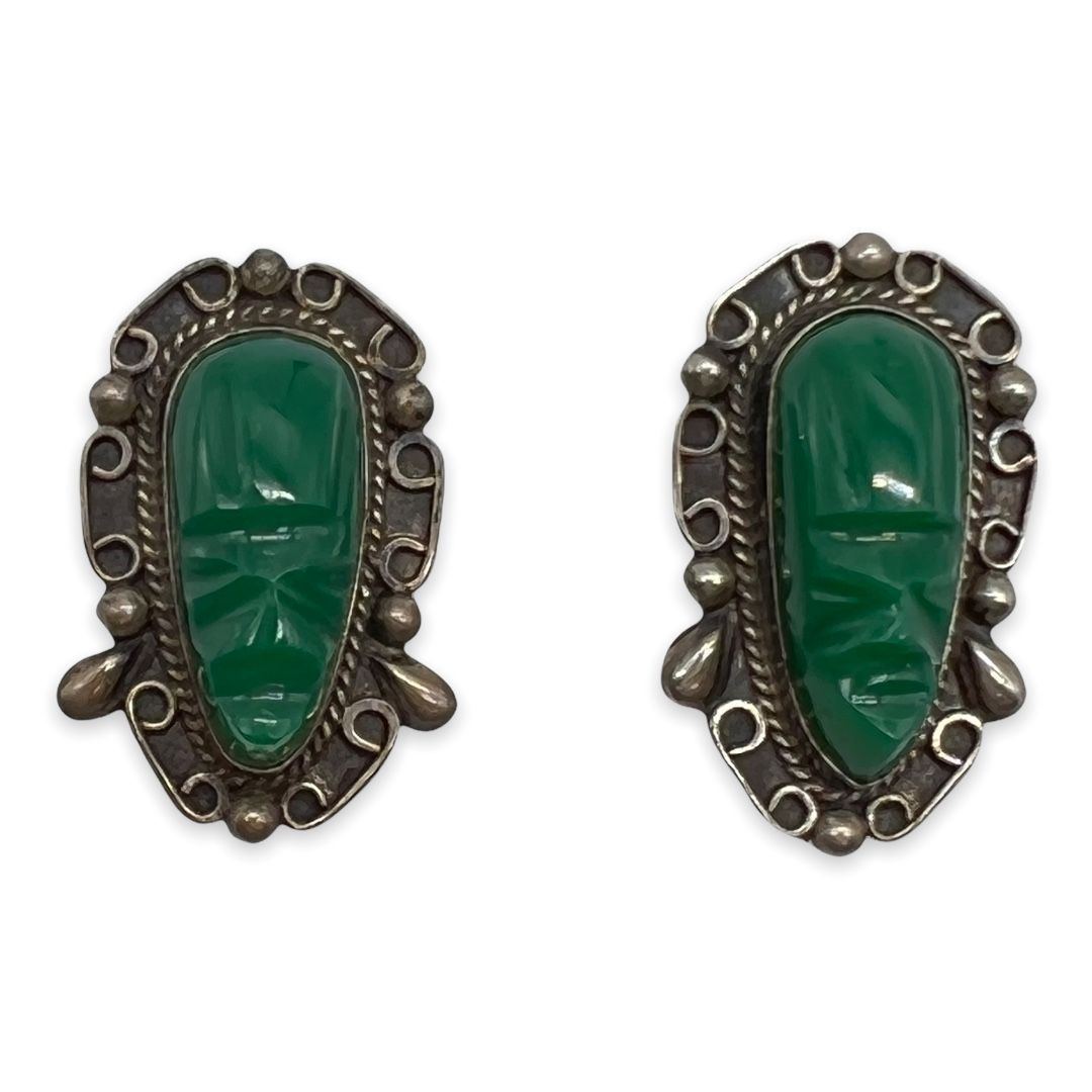 Aztec Mayan Face Silver Pins