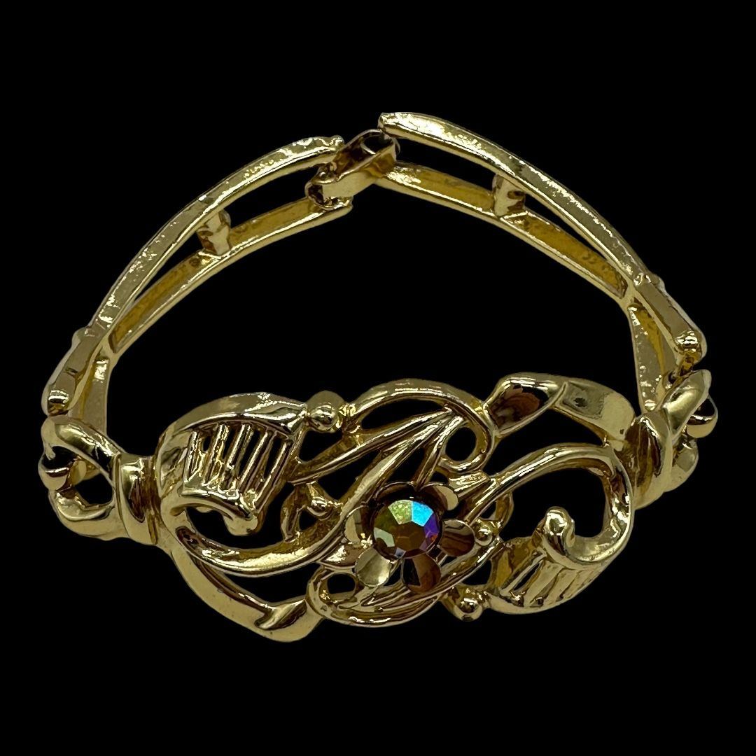 1950s Coro Style Double Hinged Victorian Revival Bracelet
