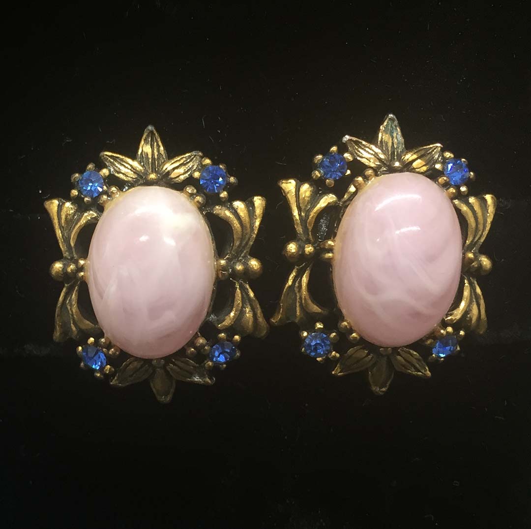 Faux-Rose-Quartz-Cabochon-Rhinestone-Clip-Back-Earrings2.jpg