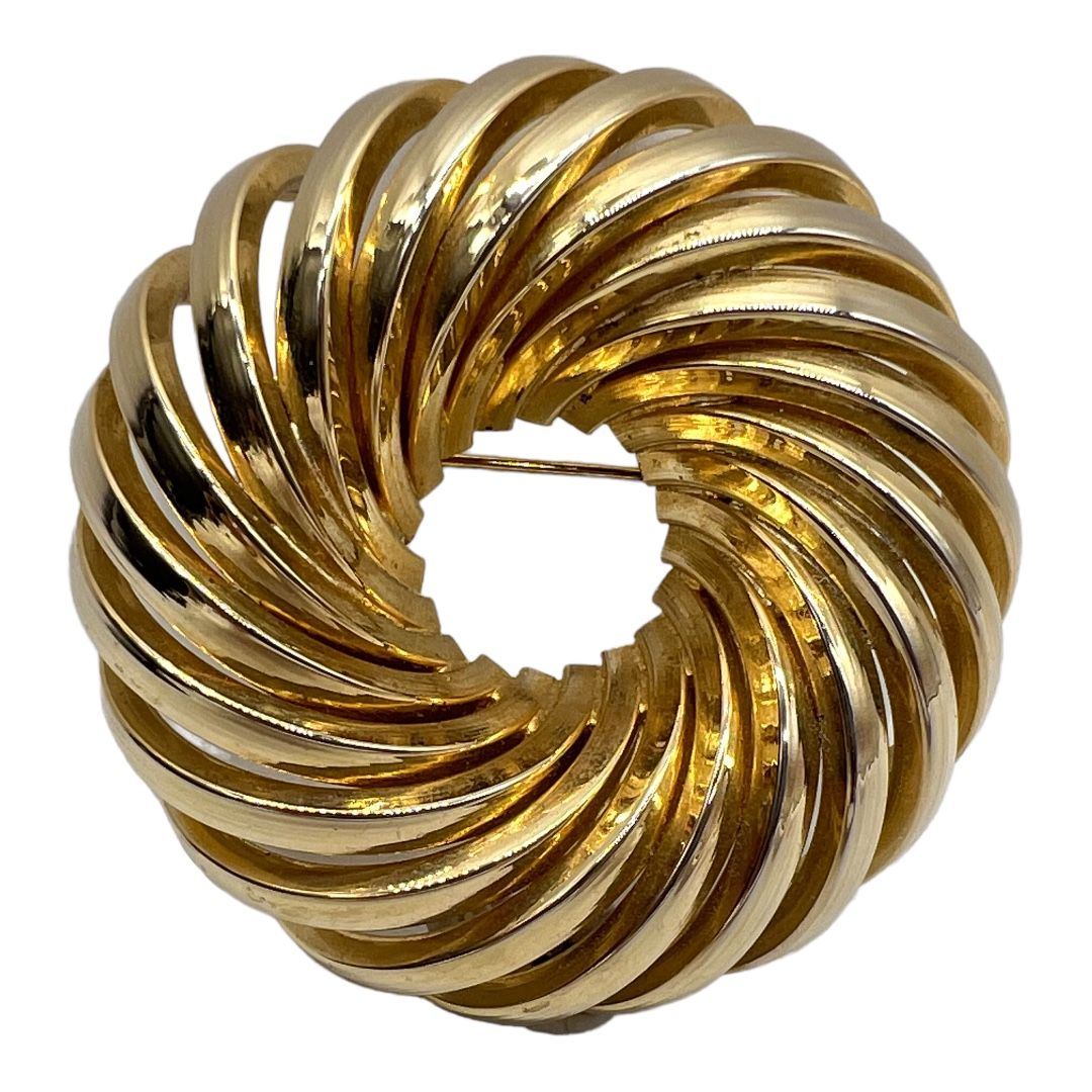 Large Hobe 1950s Gold Tone Spiral Brooch