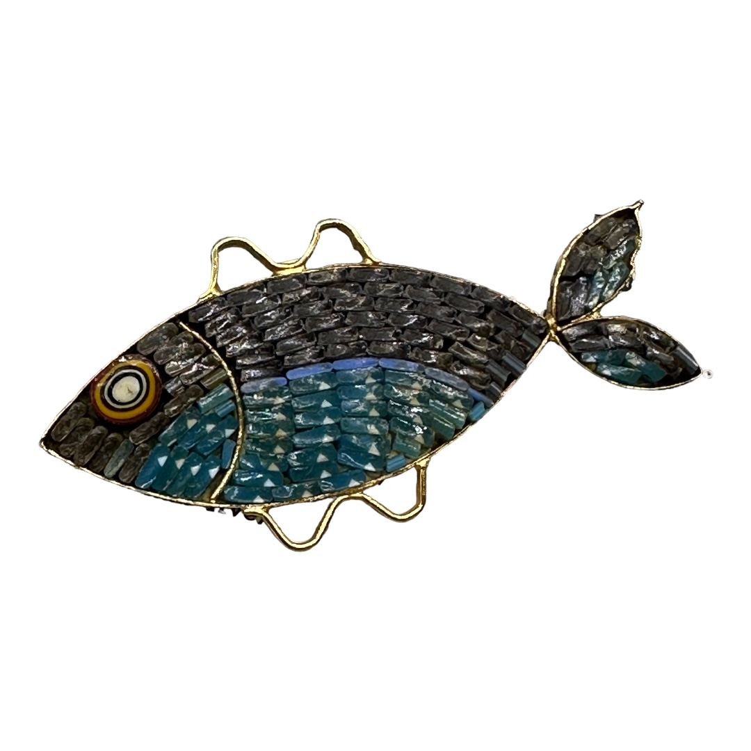 Vintage Italian Mosaic Fish Pin