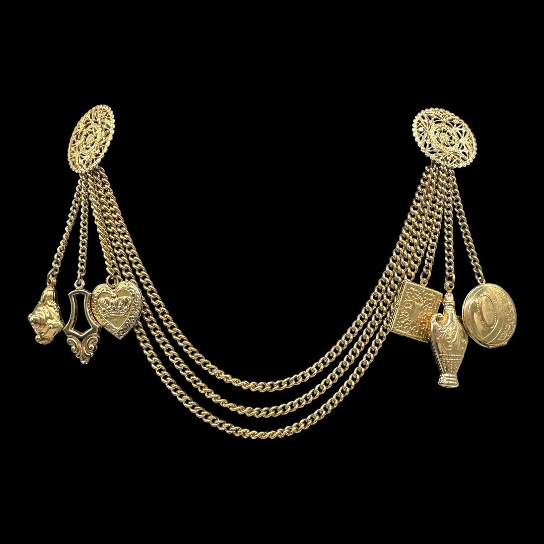 Fabulous Victorian Revival Chatelaine Brooch by Longcraft