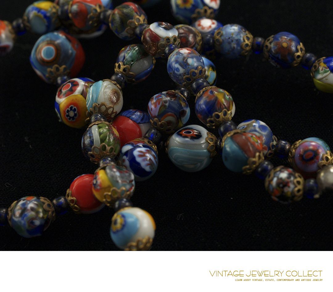 Vintage Murano Millefiori Bead Necklace