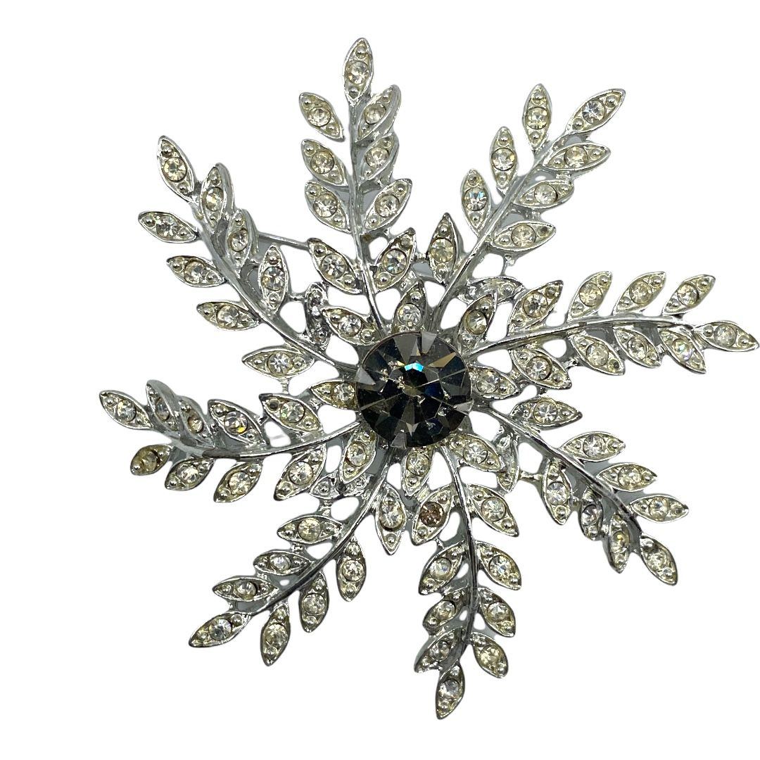 Silver-tone Evening Snowflake Sarah Cov. Brooch