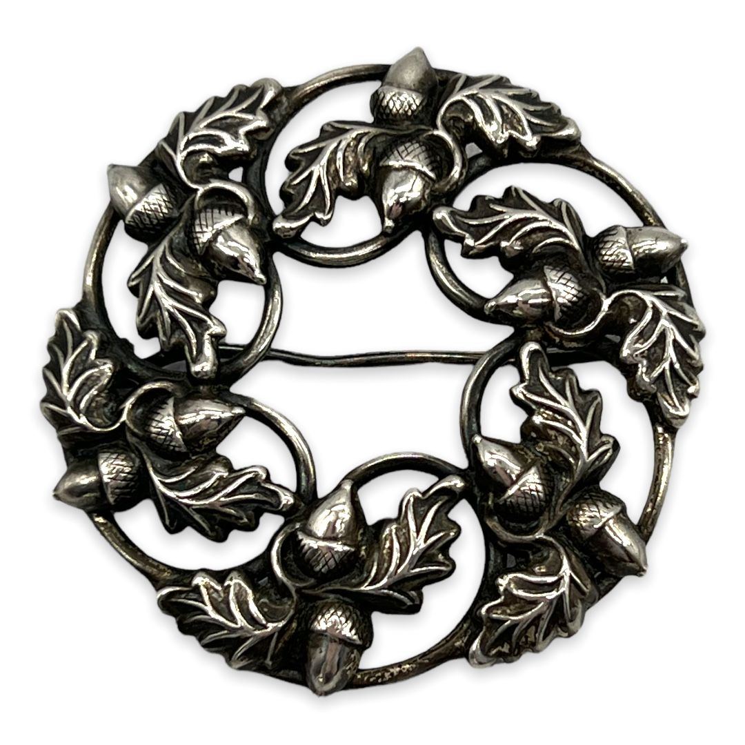 Sterling Danecraft Acorn Wreath Pin
