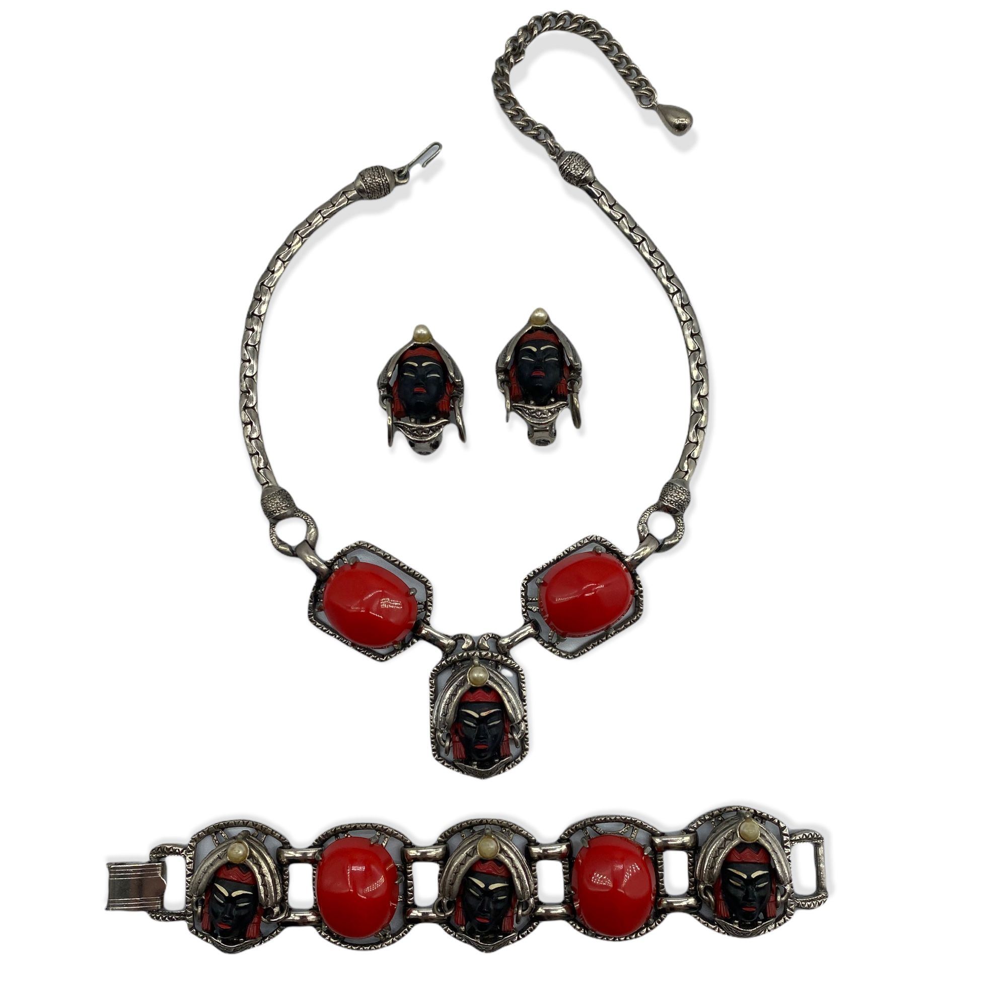 Unsigned Selro Asian Princess Necklace, Bracelet and Earring Set VERIFIED