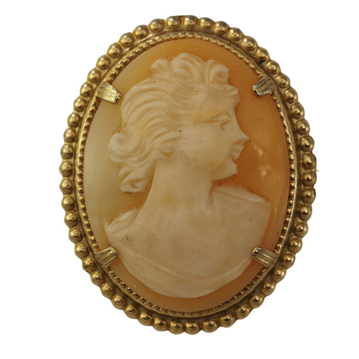 Victorian Revival Carved Cameo Pin