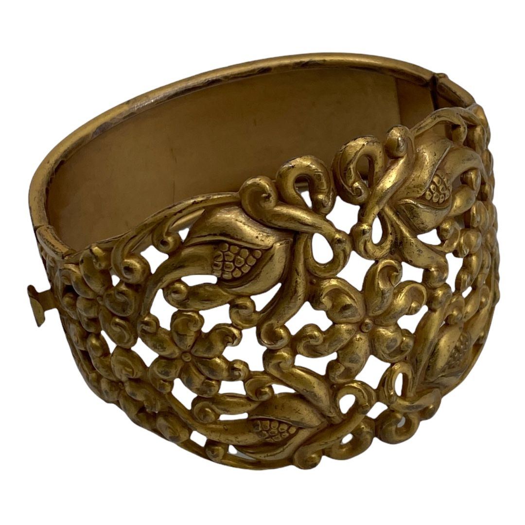 Vintage 1930s Open Metal-work Clamper Statement Cuff