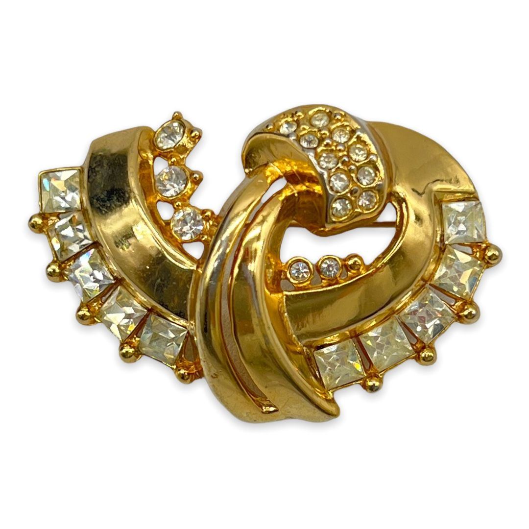 Vintage 1940s Retro Rhinestone Brooch