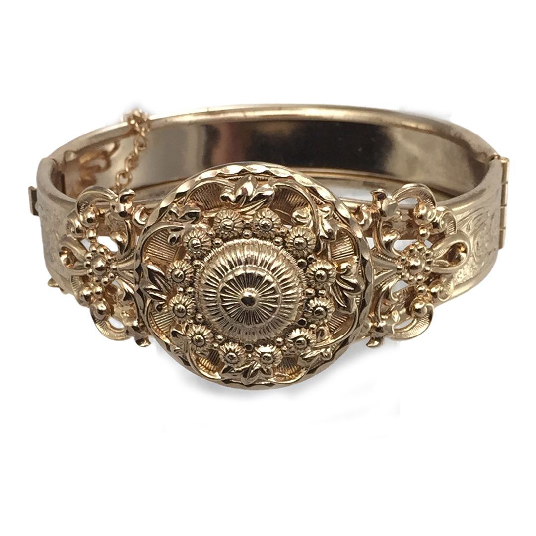 Vintage 1970s Gold-tone Victorian Revival Bracelet
