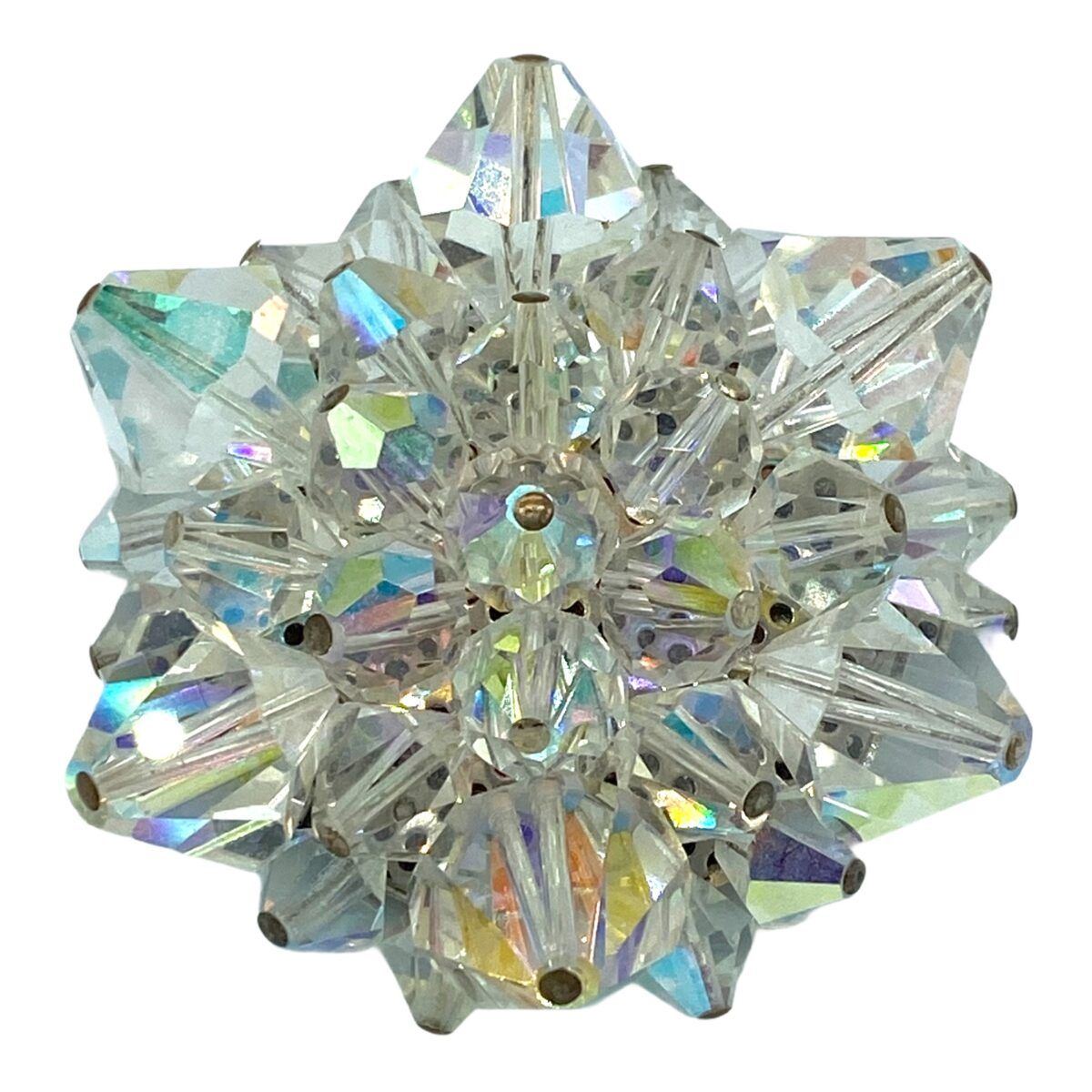 Vintage Aurora Crystal Bead Brooch Pin