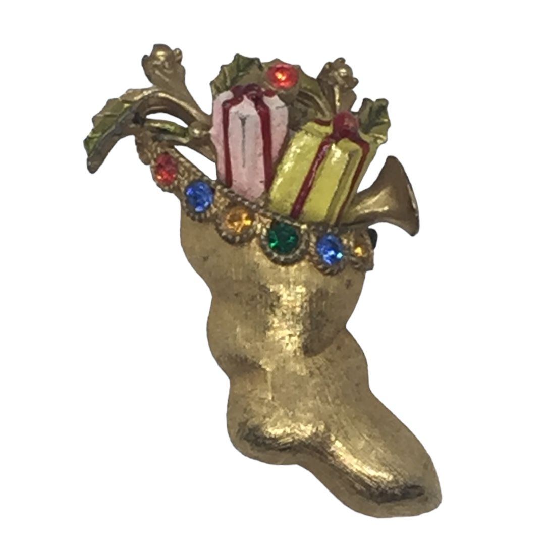 Vintage Christmas Stocking Pin