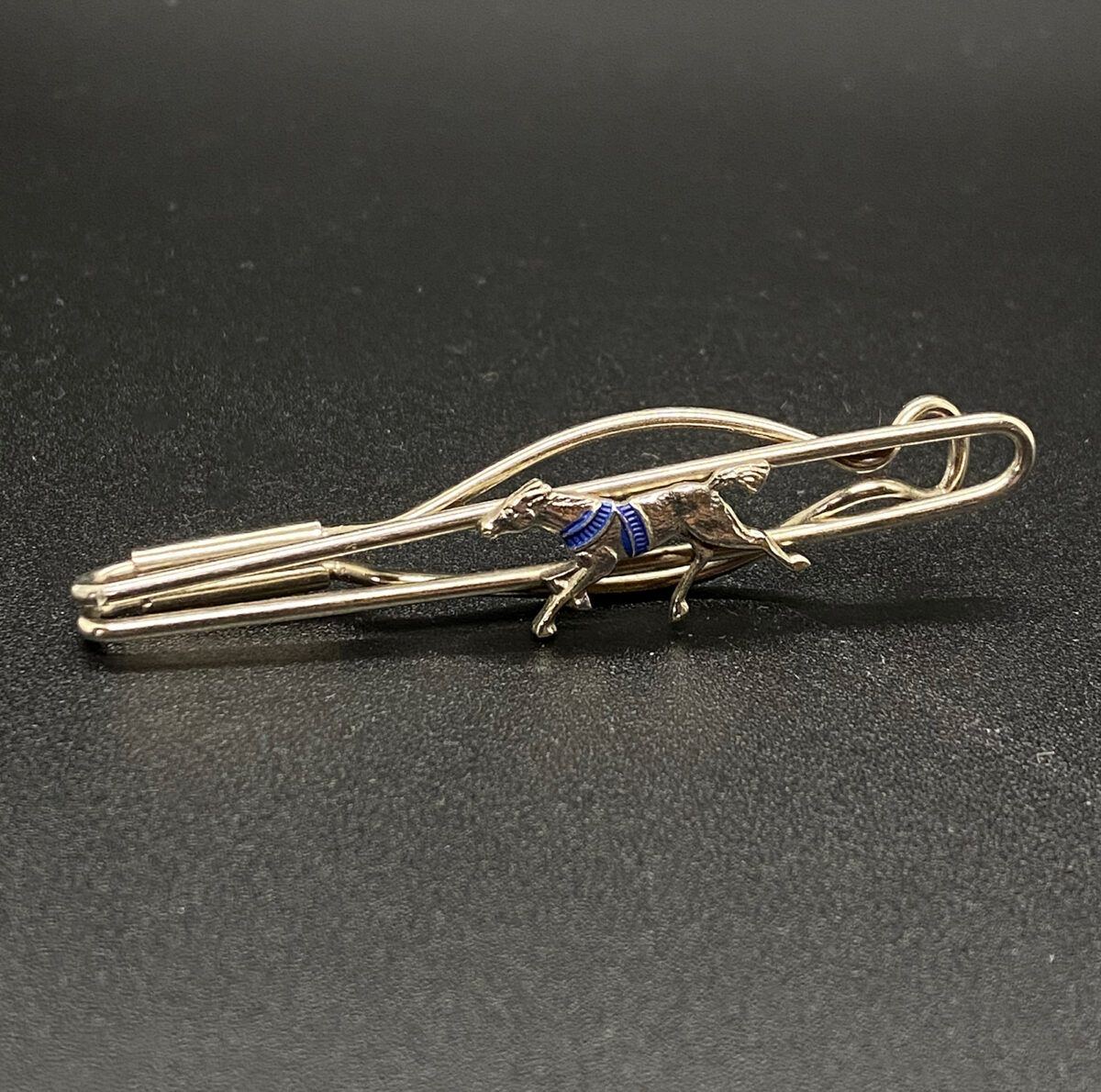 Vintage Deco Style Tie Bar with Galloping Race Horse