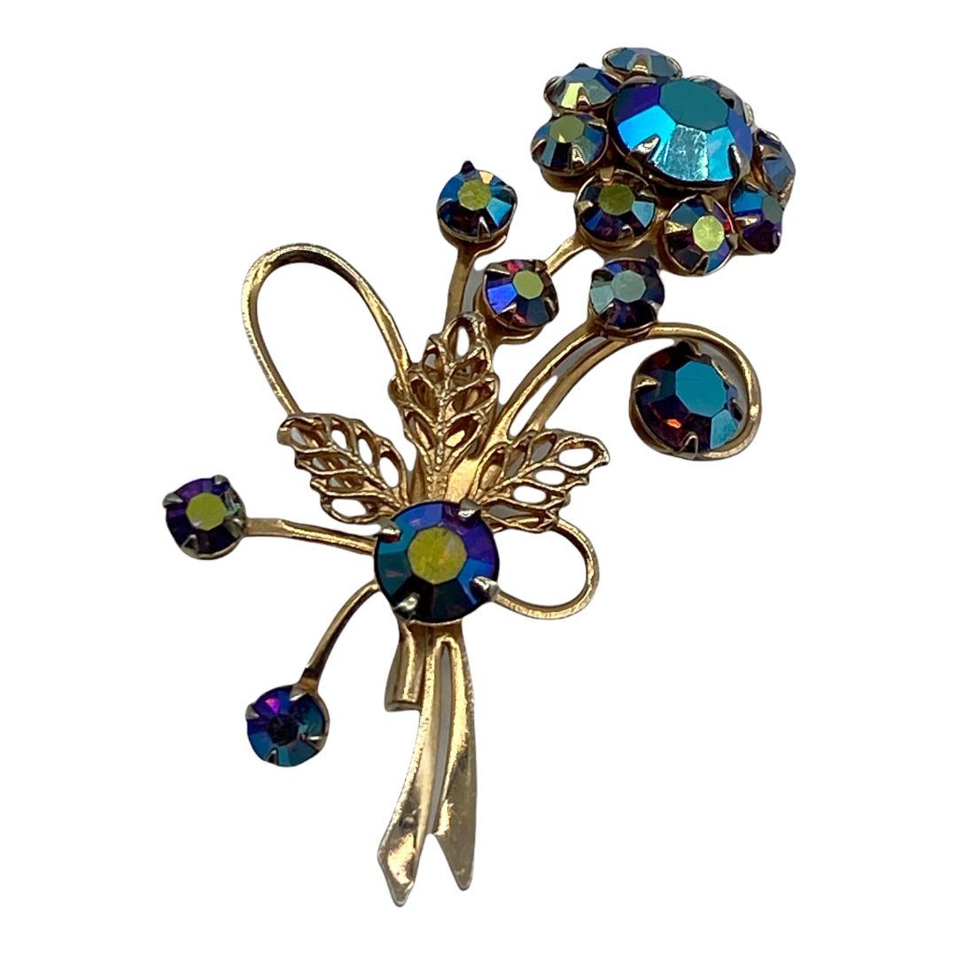 Vintage Floral Scrolled Metal-work Scatter Pin