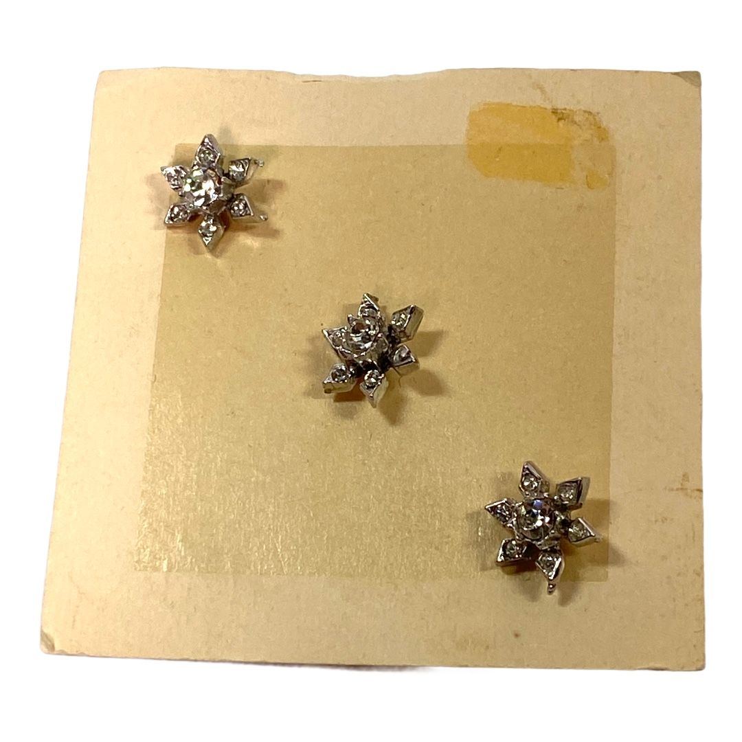 Vintage Flower Rhinestone Scatter (Tack) Pins