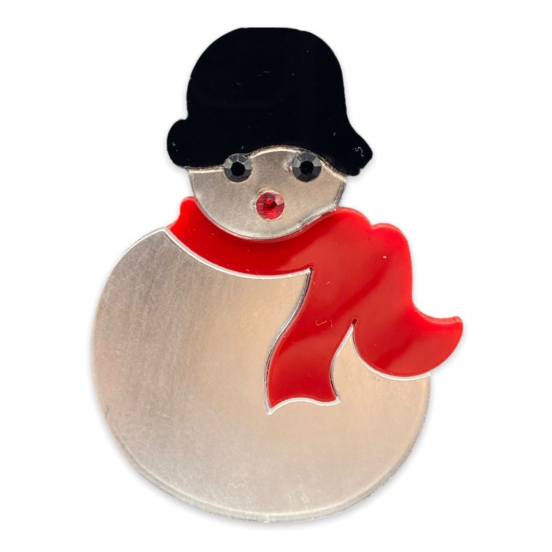 Fabulous Vintage Snowman Figural Pin