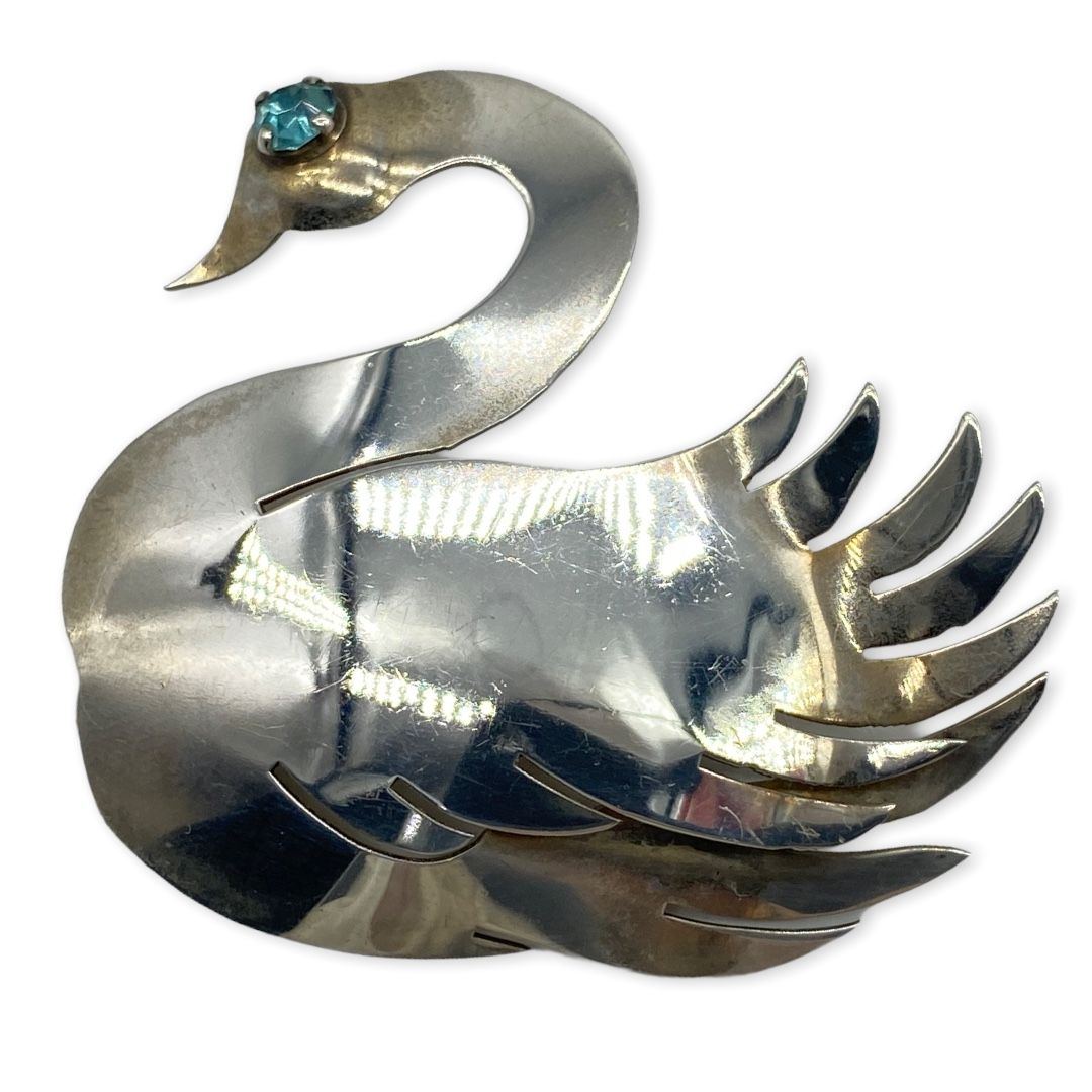 Vintage Sterling Swan Ernest Steiner Ingenue 1940s Sterling Silver Pin