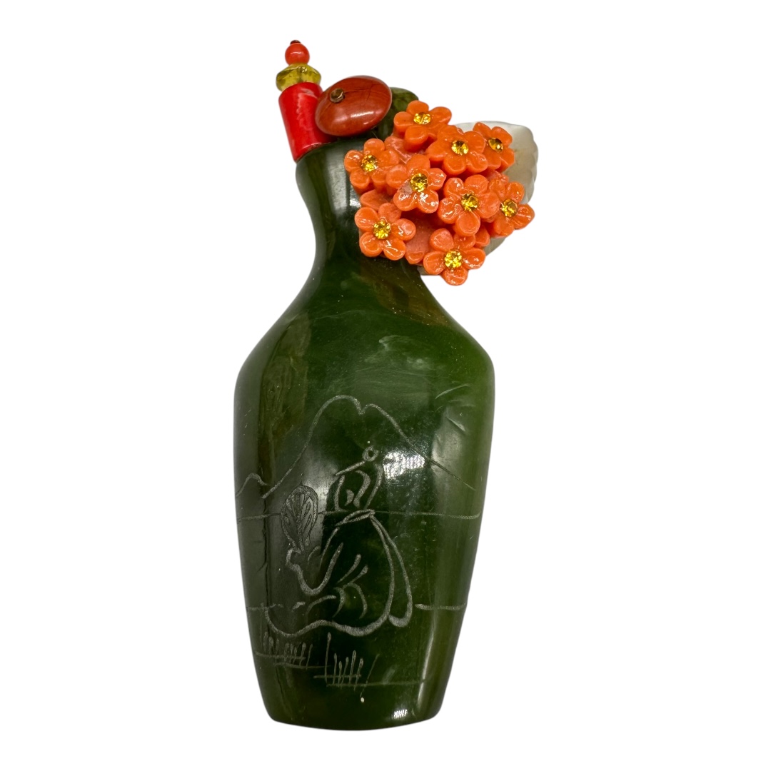 Asian-themed Floral Vase Brooch