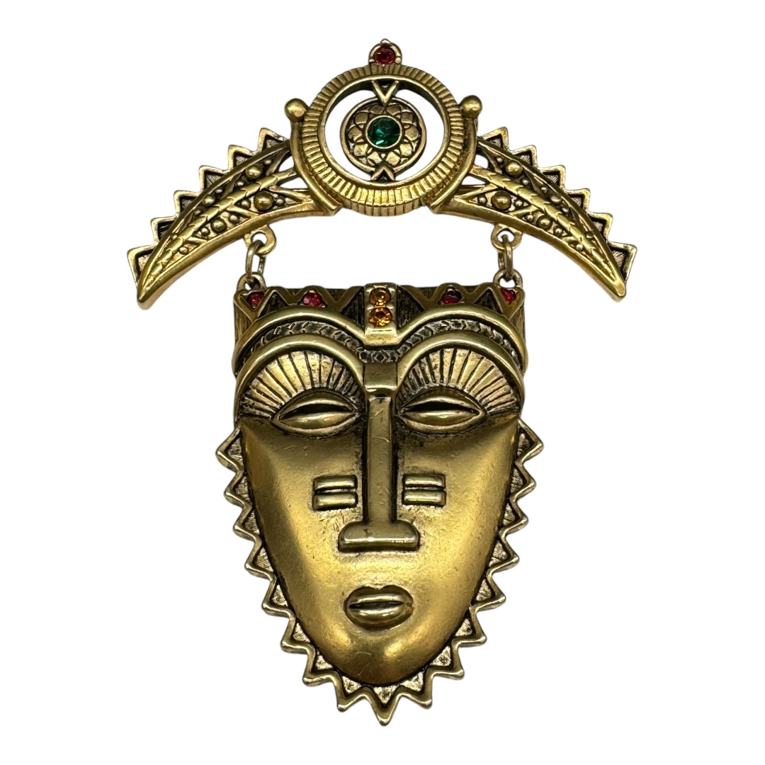 Avon Tribal Mask Brooch