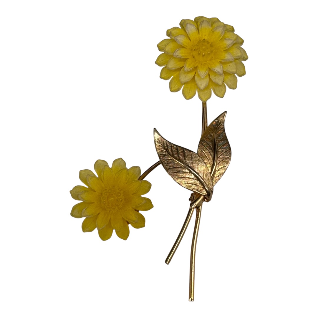 Beautiful Molded Resin Flower Brooch