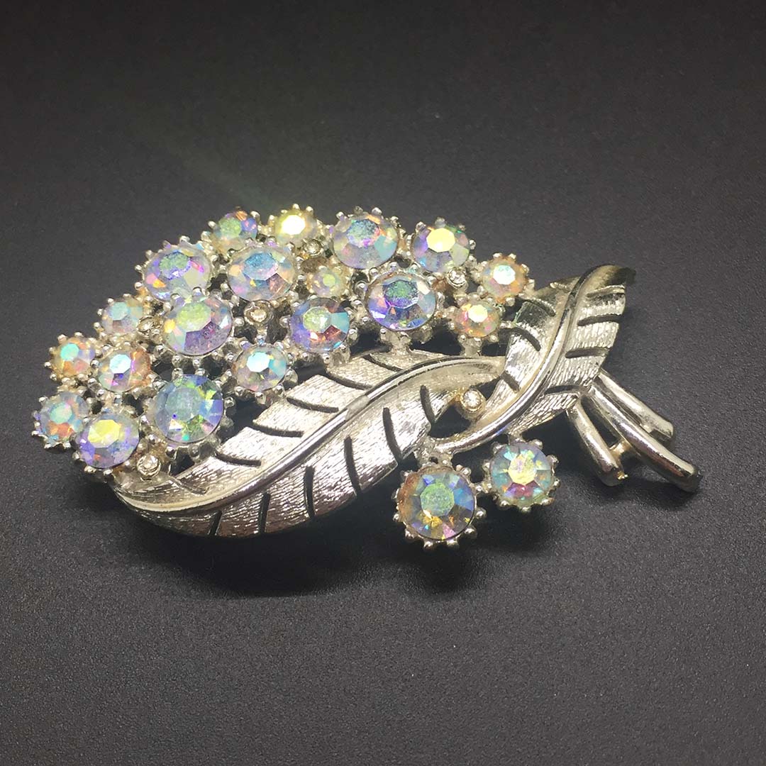 Vintage Stylized Coro Rhinestone Brooch.