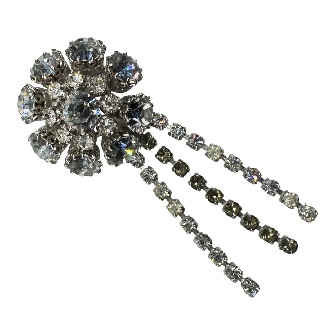 Fabulous DAG Rhinestone Dangle Brooch