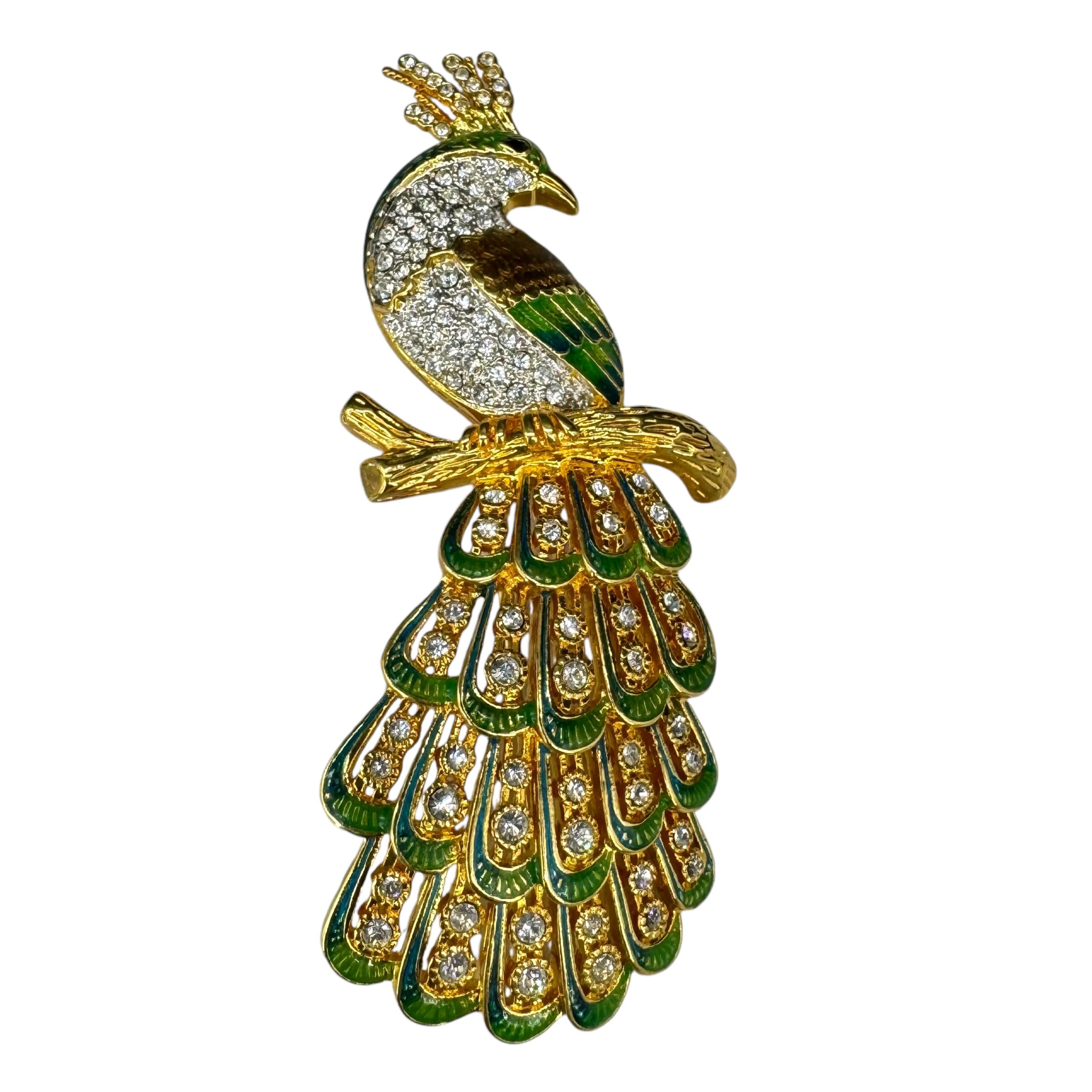 Nolan Miller Peacock Brooch