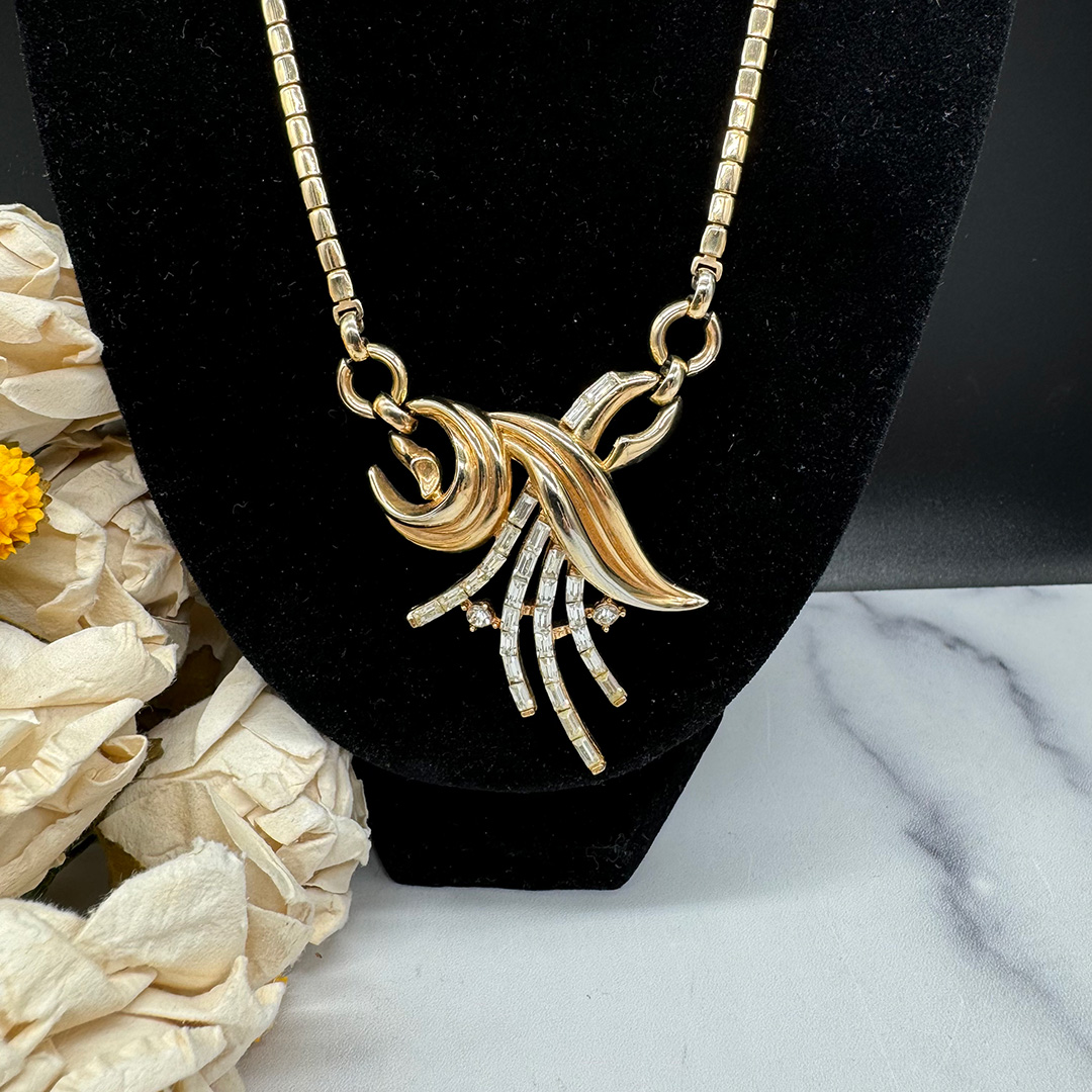 Trifari Baguette Rhinestone Necklace