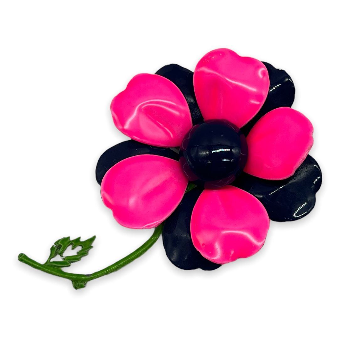 Vintage 1960s Enamel Flower Brooch