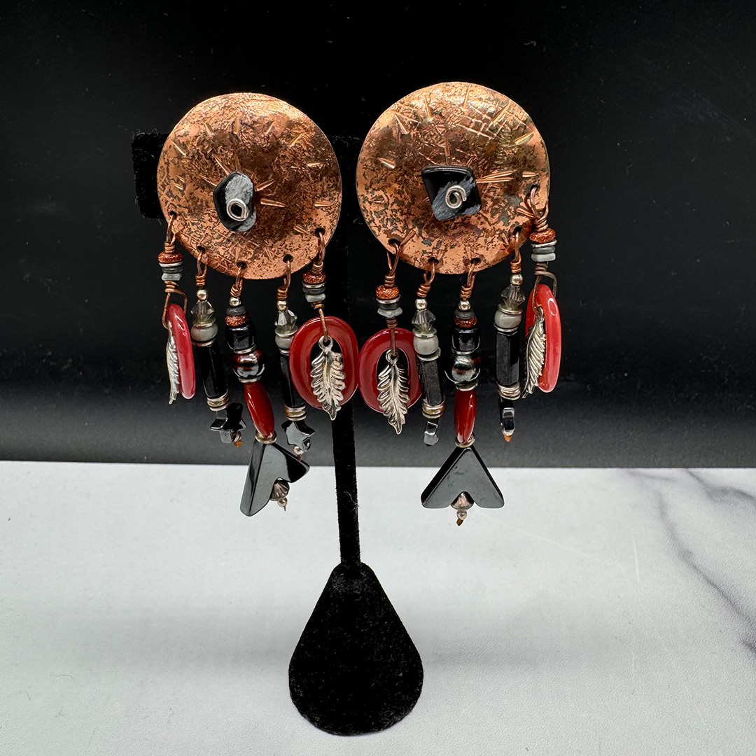 Vintage Artisan Boho Statement Earrings
