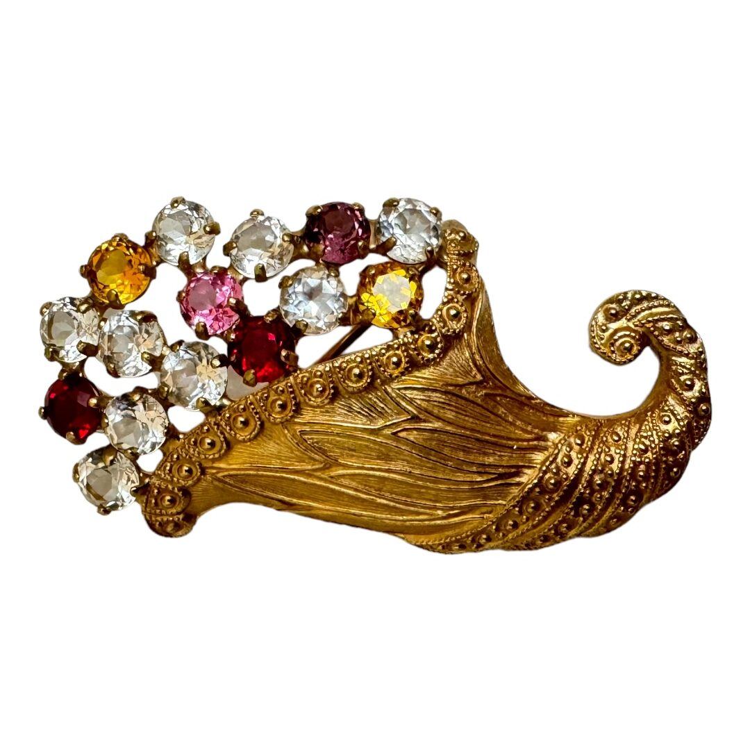 Vintage B. David Cornucopia Pin