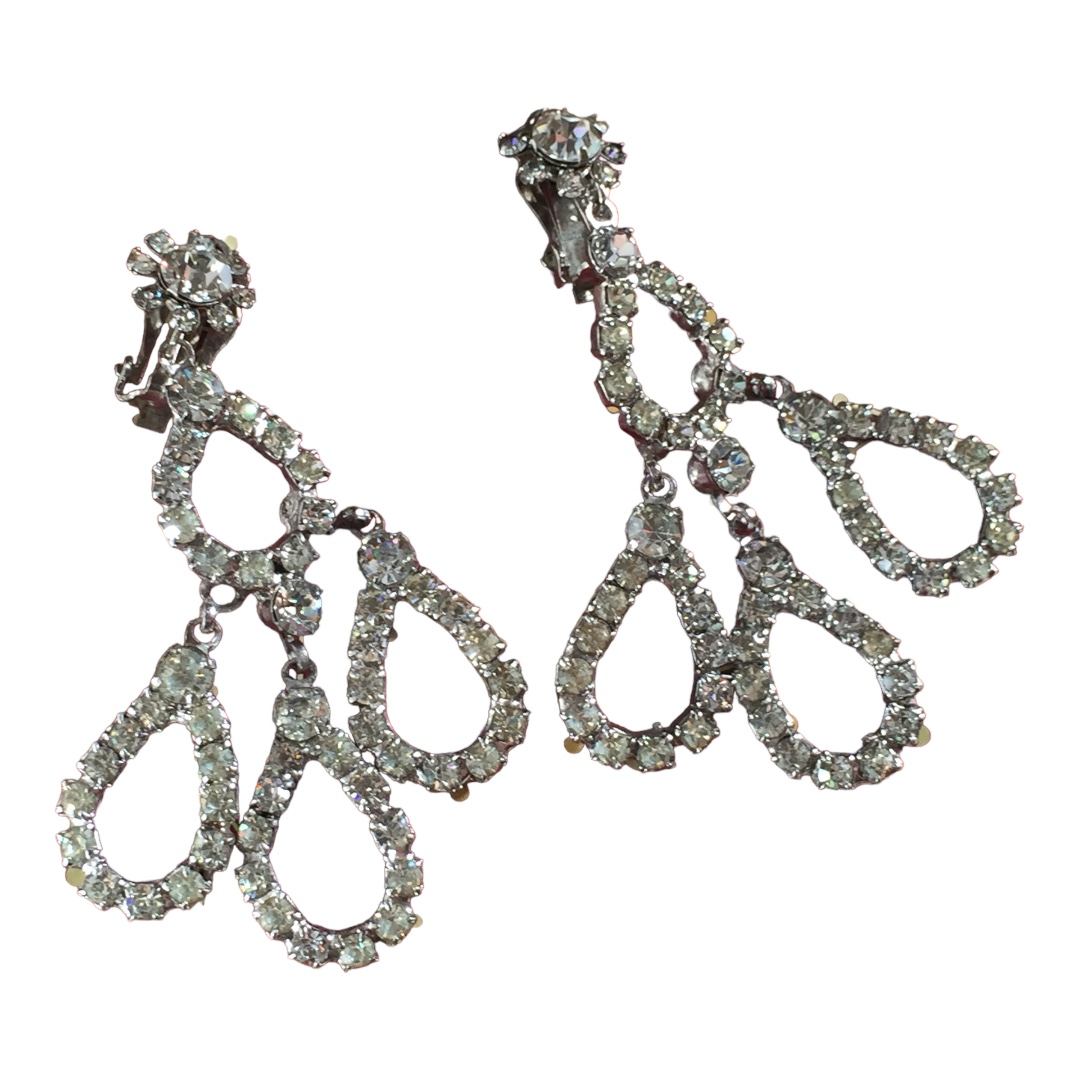 Vintage Chandelier Crystal Earrings