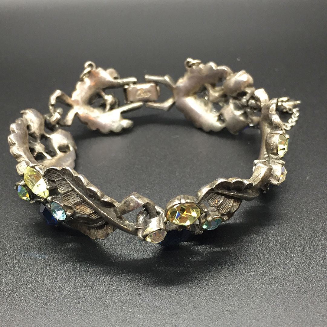 vintage-gunmetal-finish-Coro-rhinestone-bracelet-1.jpg