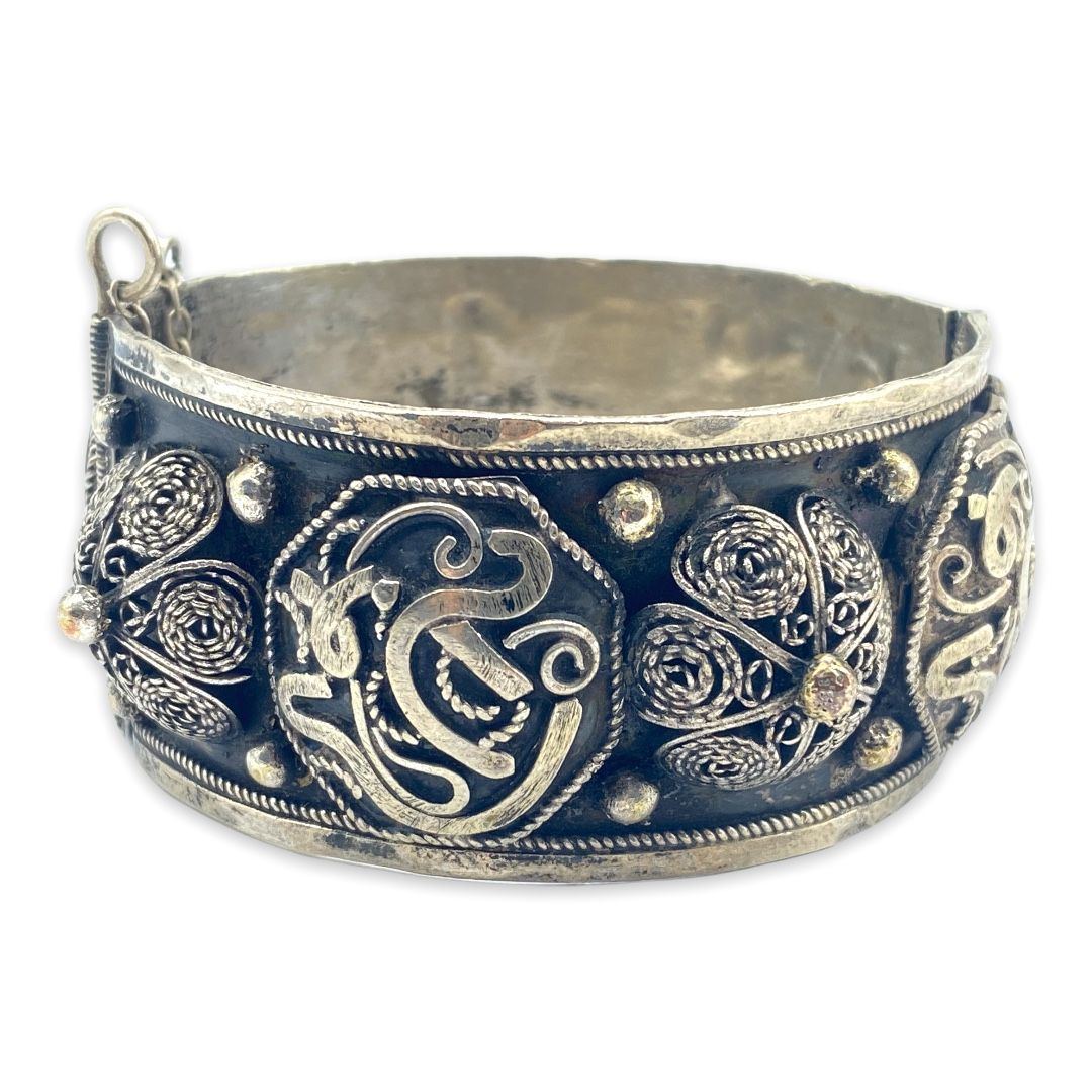 Lovely Vintage Tribal Hinged Bracelet